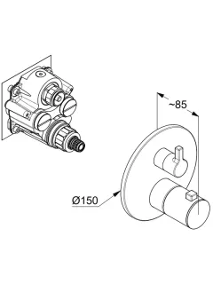 Смеситель для душа Kludi Nova Fonte Puristic 20810N015 с термостатом брашированное золото