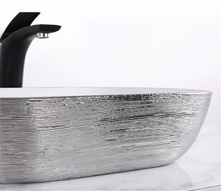 Раковина CeramaLux   D1333H131 бело-серая 46 см