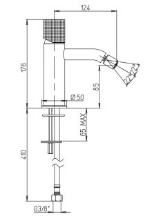 Смеситель для биде Paini Cox Grip 7GPJ304 матовое золото