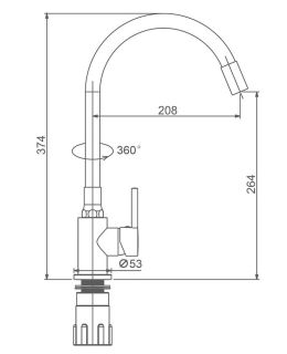 Смеситель для кухни Splenka S201.4406.09 графит