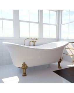 Ванна из искусственного камня Фэма Стиль Габриэлла на опорах красных 187x84 см