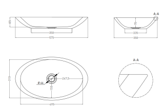 Накладная раковина Salini Callista 02 S-Stone 1101202SM 58см белый матовый