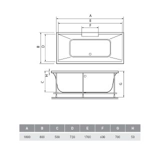 Акриловая ванна Relisan Eco Plus Дунай 180х80 Гл000023025 без гидромассажа