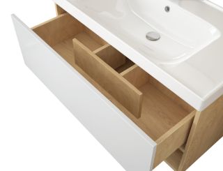 Dreja Тумба  Perfecto 60, дуб/белый лак, 1 ящ