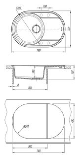 Кухонная мойка Lemark Lacha 760 9910055 антрацит