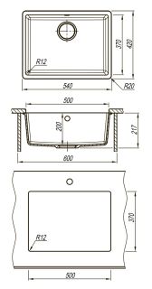 Кухонная мойка Lemark Sinara 540-U 9910078 шампань
