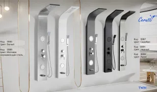 Панель душевая Cerutti SPA Twin BS CT9986 с форсунками хром