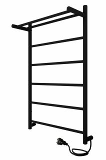 Полотенцесушитель электрический Indigo Line LСLE80-50BRPR с полкой 80x50 см чёрный муар