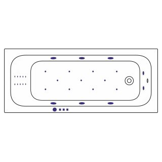 Гидромассажная ванна WHITECROSS Vibe 0105.170070.100.ULTRANANO.GL 170x70 см Ultra Nano золото