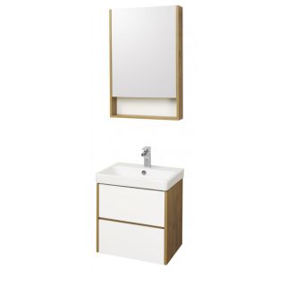 Тумба под раковину Акватон Сканди 55см белый/дуб рустикальный 1A251701SDZ90