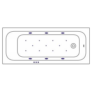 Гидромассажная ванна WHITECROSS Vibe 0105.180075.100.RELAX.WH 180x75 см Relax белый