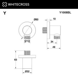 Угловой соединительный элемент WHITECROSS Y1008CR хром