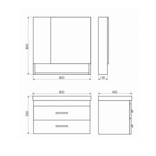 Comforty Зеркало-шкаф "Никосия-80" дуб белый