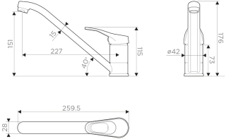 Смеситель для кухни Omoikiri Kado-MA