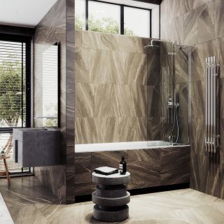 Шторка на ванну MaybahGlass MGV-915-4 99см хром глянцевый