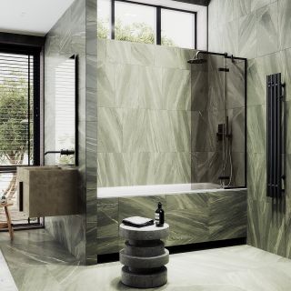 Шторка на ванну MaybahGlass MGV-657-6 69см чёрный