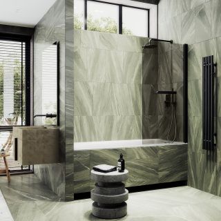 Шторка на ванну MaybahGlass MGV-777-6 60см чёрный