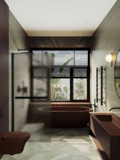 Душевая перегородка MaybahGlass MGD-728-6ш 79см чёрный