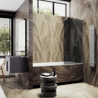 Шторка на ванну MaybahGlass MGV-83-5у 90см хром матовый