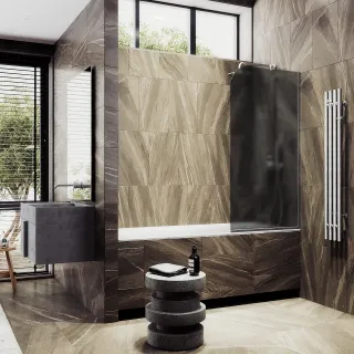 Шторка на ванну MaybahGlass MGV-89-5у 90см хром матовый