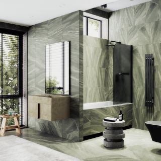 Шторка на ванну MaybahGlass MGV-780-6 60см чёрный