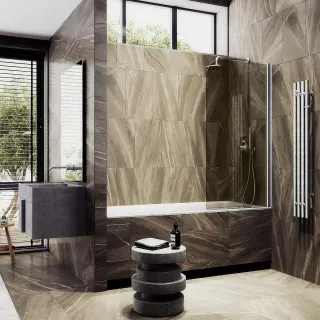 Шторка на ванну MaybahGlass MGV-601-5 40см хром матовый