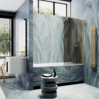 Шторка на ванну MaybahGlass MGV-617-3 70см золото