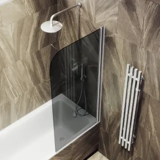 Шторка на ванну MaybahGlass MGV-623-5 80см хром матовый