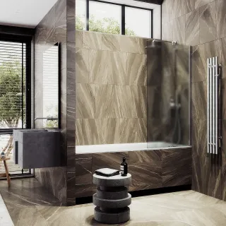 Шторка на ванну MaybahGlass MGV-93-5ш 70см хром матовый