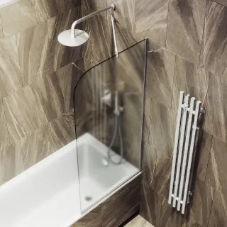 Шторка на ванну MaybahGlass MGV-149-5у 74см хром матовый