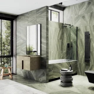 Шторка на ванну MaybahGlass MGV-248-6ш 30см чёрный