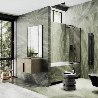 Шторка на ванну MaybahGlass MGV-151-6у 74см чёрный