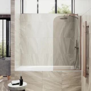 Шторка на ванну MaybahGlass MGV-147-2у 64см бронза