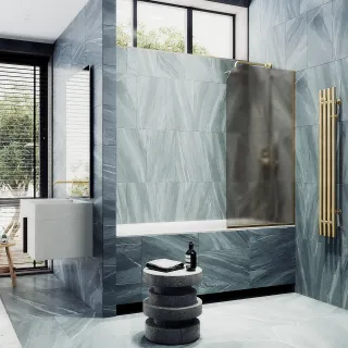 Шторка на ванну MaybahGlass MGV-76-3у 80см золото