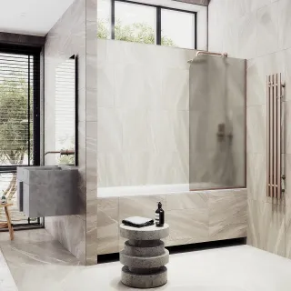 Шторка на ванну MaybahGlass MGV-136-2у 44см бронза