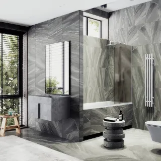 Шторка на ванну MaybahGlass MGV-249-1у 30см белый