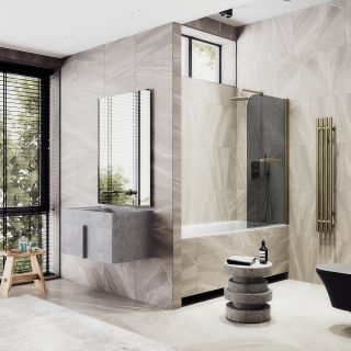 Шторка на ванну MaybahGlass MGV-791-2 80см бронза