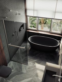 Душевая перегородка MaybahGlass MGD-729-5у 79см хром матовый