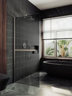 Душевая перегородка MaybahGlass MGD-729-5ш 79см хром матовый