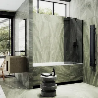 Шторка на ванну MaybahGlass MGV-82-6ш 80см чёрный