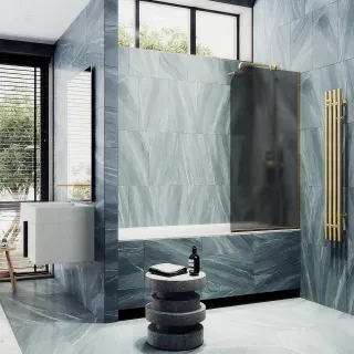 Шторка на ванну MaybahGlass MGV-141-3у 54см золото