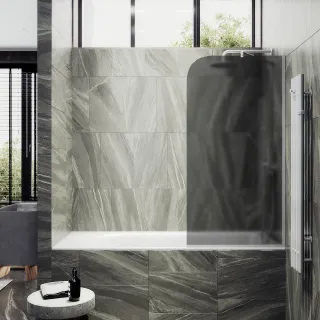 Шторка на ванну MaybahGlass MGV-133-1у 44см белый