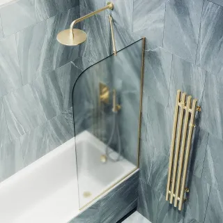 Шторка на ванну MaybahGlass MGV-149-3у 74см золото