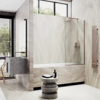 Шторка на ванну MaybahGlass MGV-93-2у 70см бронза