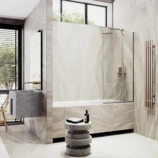 Шторка на ванну MaybahGlass MGV-142-2у 54см бронза