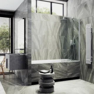 Шторка на ванну MaybahGlass MGV-61-1ш 50см белый