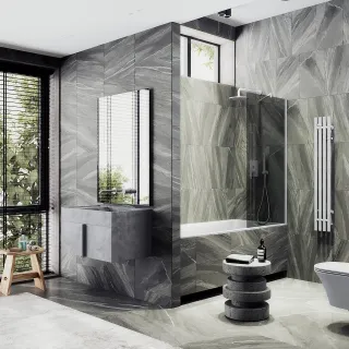 Шторка на ванну MaybahGlass MGV-83-1ш 90см белый