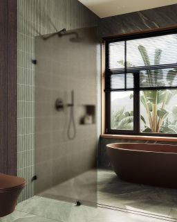 Душевая перегородка MaybahGlass MGD-265-6 79см чёрный