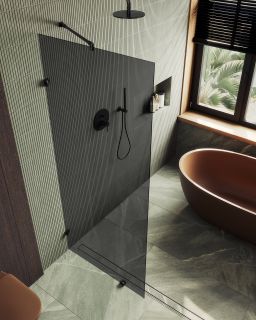 Душевая перегородка MaybahGlass MGD-274-6 79см чёрный