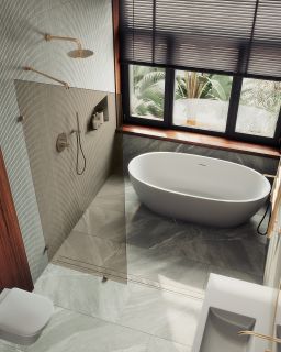 Душевая перегородка MaybahGlass MGD-262-3 79см бронза